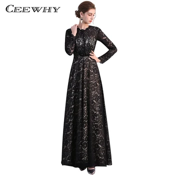 CEEWHY O-Neck Formal Dress Black Evening Dresses Long Lace Prom Dresses Abiye Vestido de Noche Vintage Evening Dress Long Sleeve
CEEWHY O-Neck Formal Dress Black Evening Dresses Long Lace Prom Dresses Abiye Vestido de Noche Vintage Evening Dress Long Sleeve