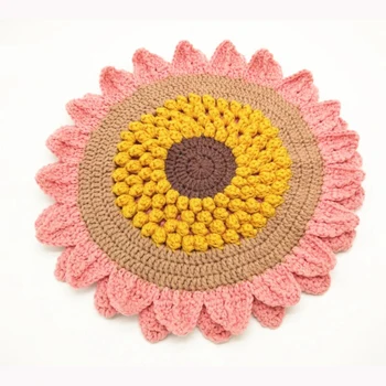 Original Handmade Crocheted Round Knitting Cushion Children Sunflower Seat Cushion Wool Line Crochet Table Mats 37CM
Original Handmade Crocheted Round Knitting Cushion Children Sunflower Seat Cushion Wool Line Crochet Table Mats 37CM