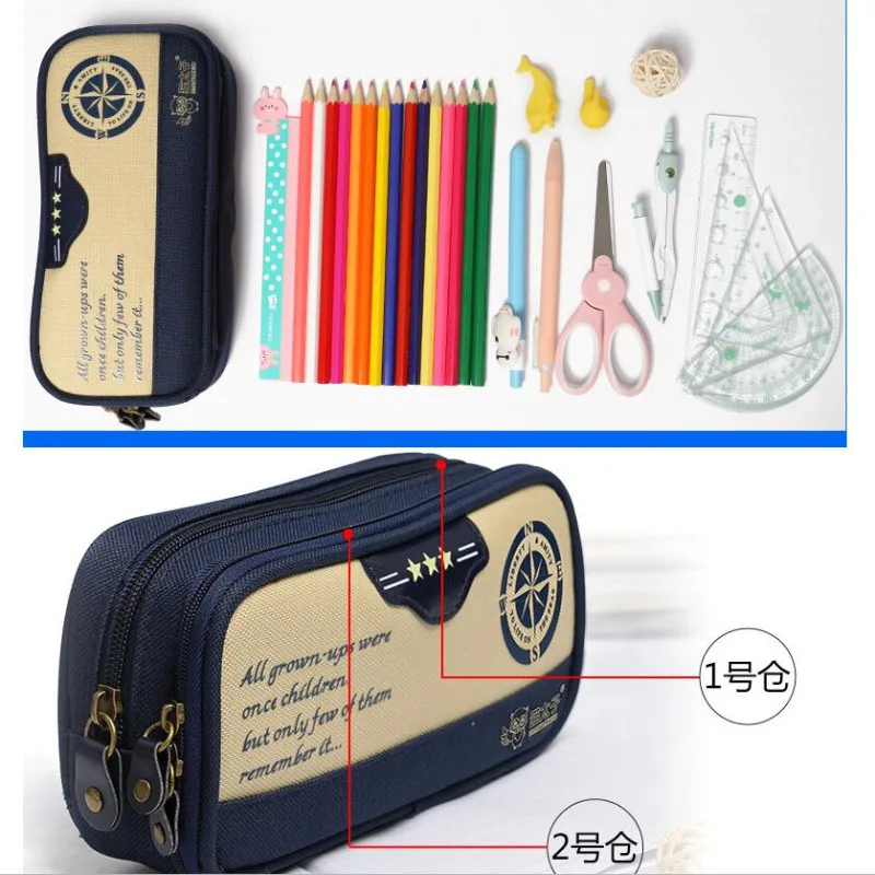 Writing case pencil bag simple large capacity double layer pencil bags canvas student pen bag
Writing case pencil bag simple large capacity double layer pencil bags canvas student pen bag