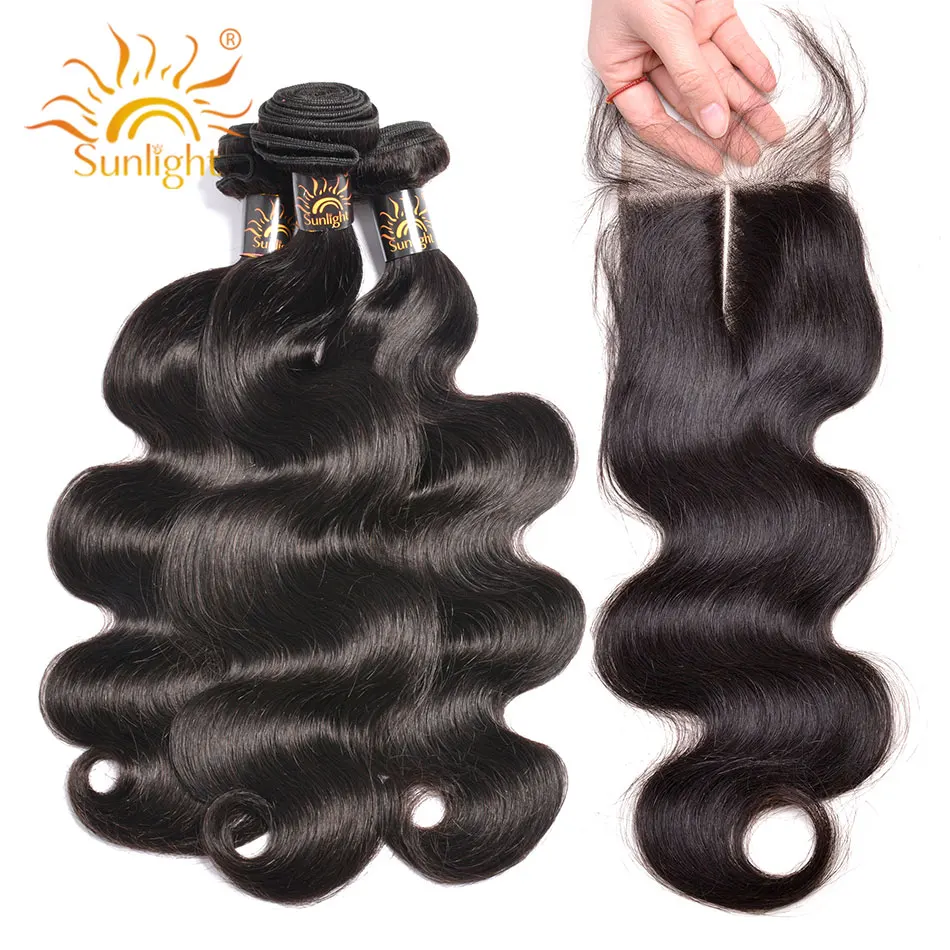 Sunlight Human Hair Bundles With Closure Free Middle Part Brazilian Body Wave Human Hair 3 Bundles With Closure NonRemy 4pcs/lot
Sunlight Human Hair Bundles With Closure Free Middle Part Brazilian Body Wave Human Hair 3 Bundles With Closure NonRemy 4pcs/lot