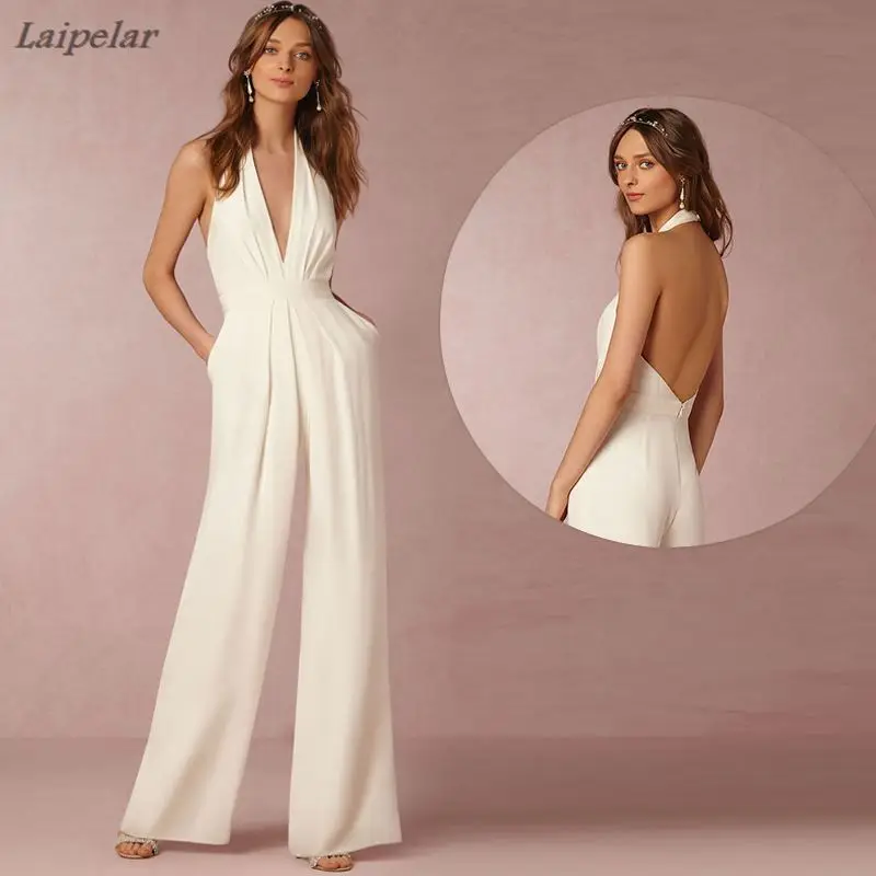 Laipelar Sexy Backless Jumpsuits Romper Women Long V-neck Sleeveless Bodycon Jumpsuit Party Elegant Wide Leg Pant Body Femme
Laipelar Sexy Backless Jumpsuits Romper Women Long V-neck Sleeveless Bodycon Jumpsuit Party Elegant Wide Leg Pant Body Femme