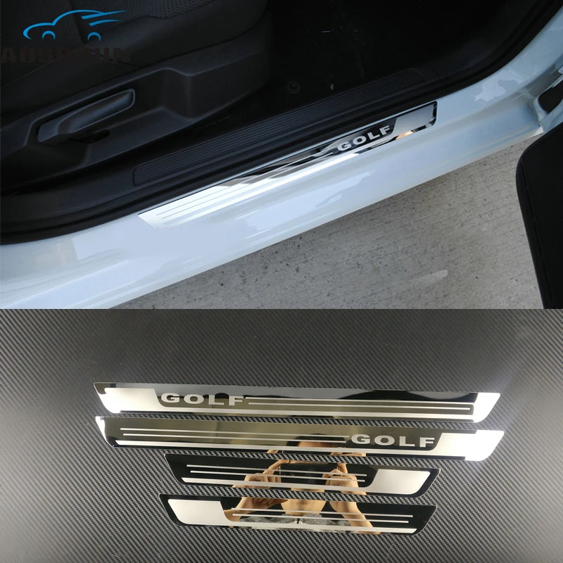 car-styling Stainless Steel Side Door Scuff Plate Door Sill Trim Fit Car accessories For VW Volkswagen Golf 7 MK7 2012-2017 2018
car-styling Stainless Steel Side Door Scuff Plate Door Sill Trim Fit Car accessories For VW Volkswagen Golf 7 MK7 2012-2017 2018
