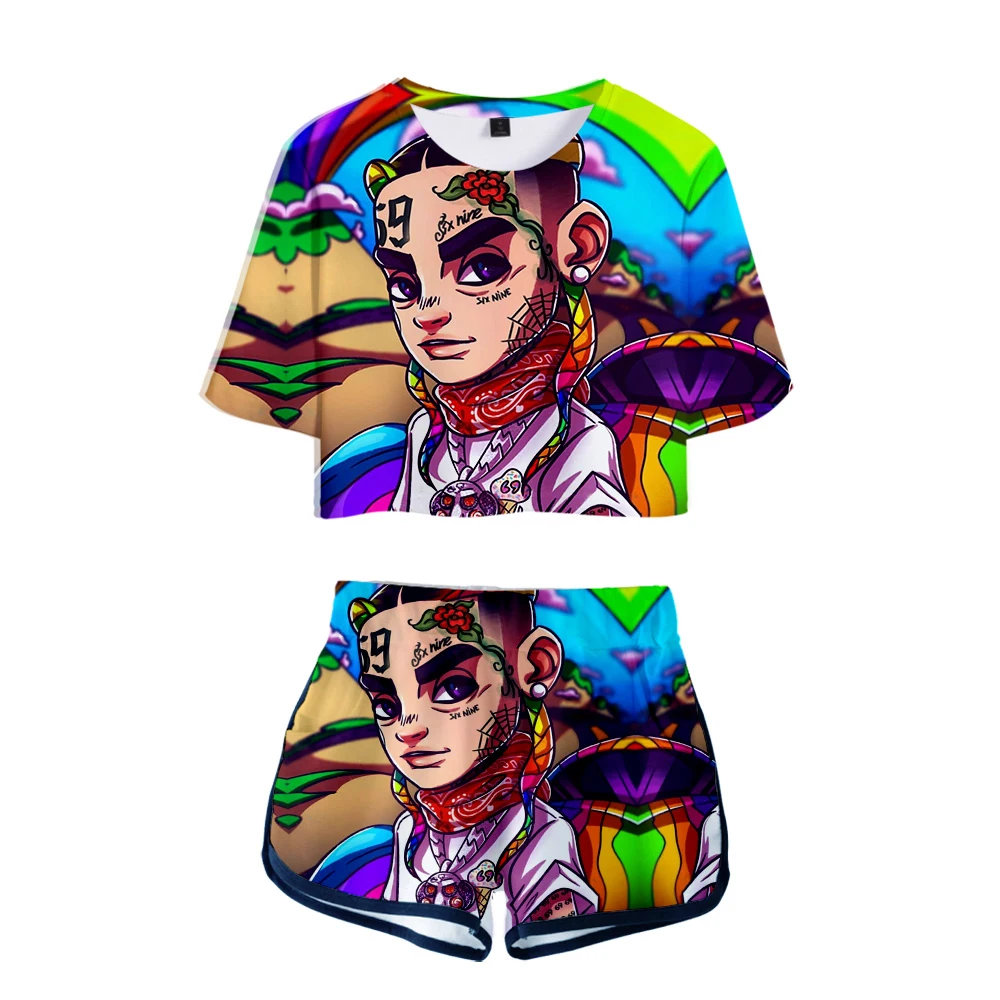 Summer 2 Pieces Sets 6IX9INE crop top 3D Print Two Pieces Sets Women Fashion Clothes Hot Sale Casual Harajuku shorts+T Shirt
Summer 2 Pieces Sets 6IX9INE crop top 3D Print Two Pieces Sets Women Fashion Clothes Hot Sale Casual Harajuku shorts+T Shirt