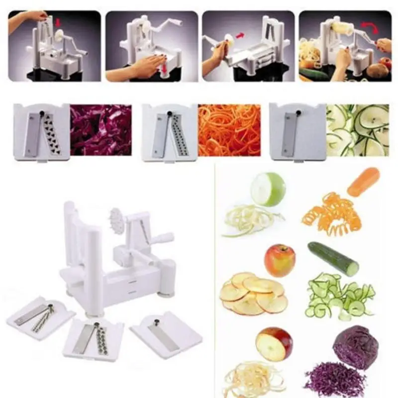 3 in 1 Hand-Cranked Spirality Vegetable Slicer Fruit Chopper Cutter Manual Grater Slicer Potato Kitchen Cooking Tool Accessories
3 in 1 Hand-Cranked Spirality Vegetable Slicer Fruit Chopper Cutter Manual Grater Slicer Potato Kitchen Cooking Tool Accessories