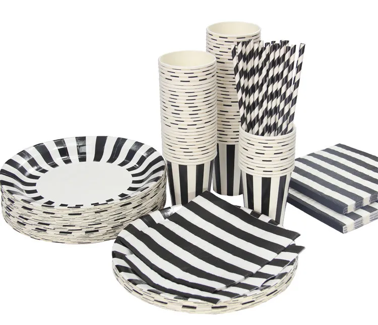 Stripes Paper Plates cups straws napkins set Powder black Baby Shower Favors, Sock Hop Party Favors
Stripes Paper Plates cups straws napkins set Powder black Baby Shower Favors, Sock Hop Party Favors