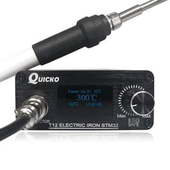 QUICKO OLED Soldering Station T12-K Electronic Iron tips with STM32 V3.1 Temperature digital Controller Handle Stand Holder tool
QUICKO OLED Soldering Station T12-K Electronic Iron tips with STM32 V3.1 Temperature digital Controller Handle Stand Holder tool