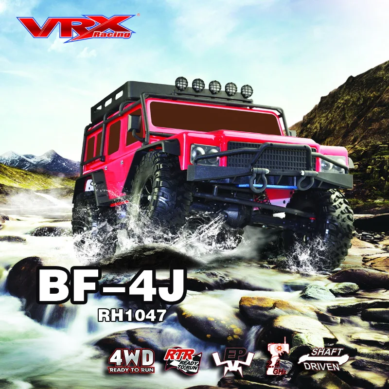 VRX Racing RH1047 BF-4J EBD 1/10 Scale 4WD Electric RC Crawler,40A brushed ESC/540 motor/ 2.4GHz/ 7.2V 1800mAh NI-MH Battery
VRX Racing RH1047 BF-4J EBD 1/10 Scale 4WD Electric RC Crawler,40A brushed ESC/540 motor/ 2.4GHz/ 7.2V 1800mAh NI-MH Battery