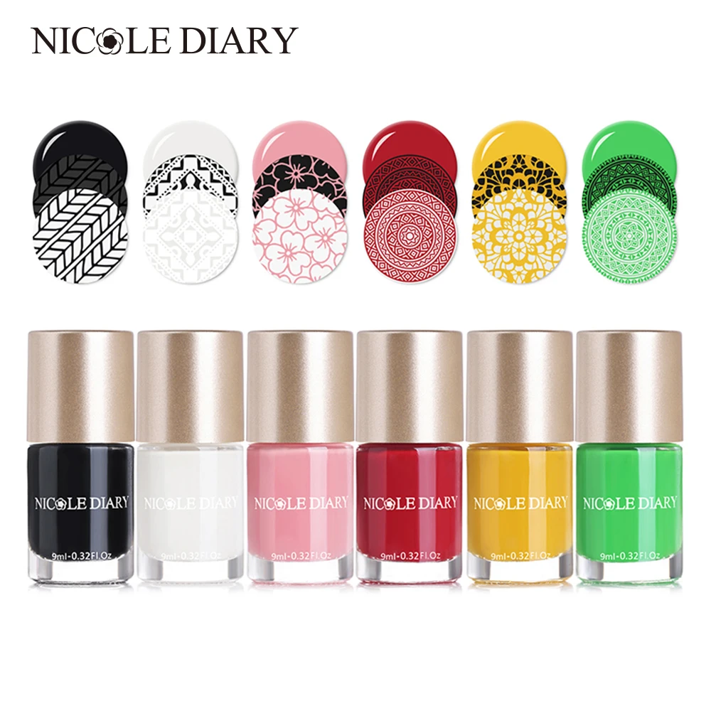 NICOLE DIARY Stamping Polish Water Based Basic Series Nail Art Lacquer Varnish Polish 9ml 6 Colors
NICOLE DIARY Stamping Polish Water Based Basic Series Nail Art Lacquer Varnish Polish 9ml 6 Colors