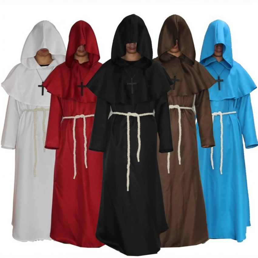 Halloween Costumes for Women Cosplay Medieval Monk Robe Wizarding Priest Disguise Men Christian Clothing Cross Set Costume
Halloween Costumes for Women Cosplay Medieval Monk Robe Wizarding Priest Disguise Men Christian Clothing Cross Set Costume