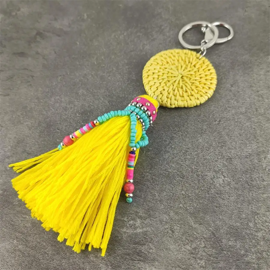 Handmade Yellow Tassel Keychain Boho Key Rings Bohemian Big Key Chains Fashion Jewelry Cute Colorful Vintage Punk Accessories
Handmade Yellow Tassel Keychain Boho Key Rings Bohemian Big Key Chains Fashion Jewelry Cute Colorful Vintage Punk Accessories