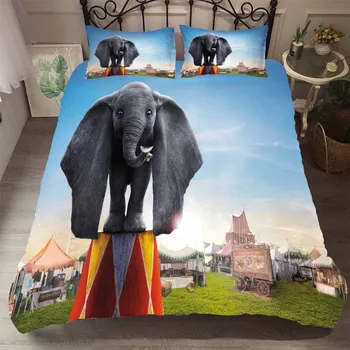 Funny Elephants Bedding Circus Print Cartoon Animals 2/3 Piece Microfiber Blue Background Bed Cover Pillowcase for Kids Boys
Funny Elephants Bedding Circus Print Cartoon Animals 2/3 Piece Microfiber Blue Background Bed Cover Pillowcase for Kids Boys