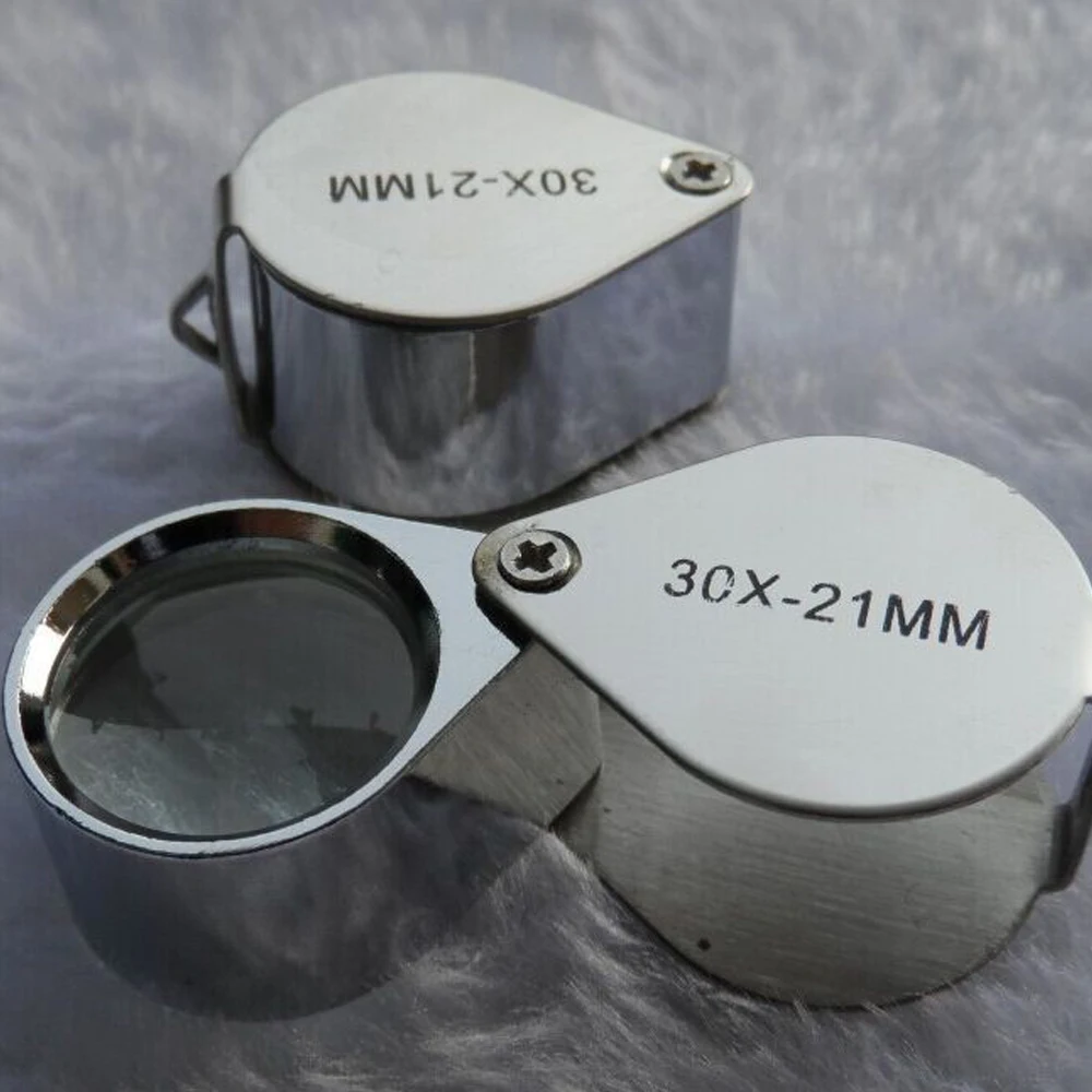 Magnifying Glass 30x21mm Portable Triplet Jewelers Eye Loupe Magnifier Jewelry Diamond Silver
Magnifying Glass 30x21mm Portable Triplet Jewelers Eye Loupe Magnifier Jewelry Diamond Silver