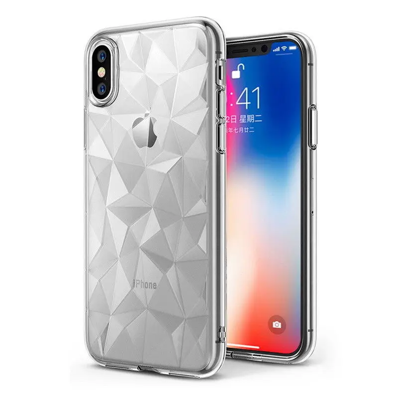 Роскошный прозрачный 3D чехол с алмазным узором для iphone 7 6S 6 8 Plus мягкий