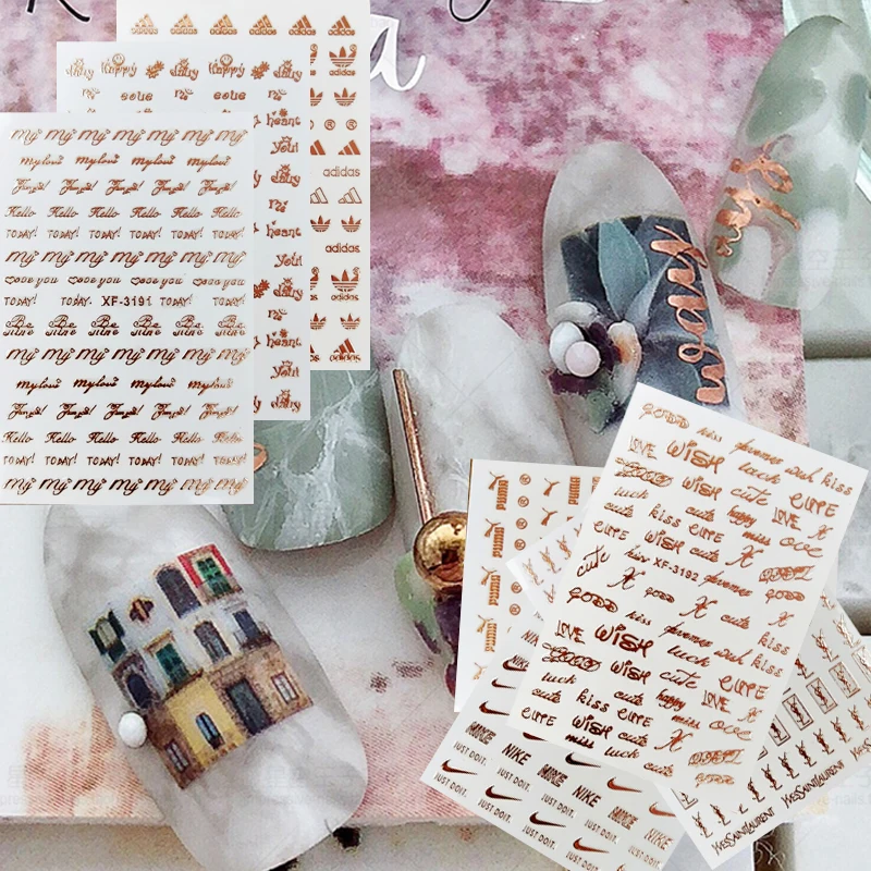 DIY Nail Art Stickers Decorations Sport Logo Nail Sticker Self-adhesive DIY Decals Tips Rose Gold Stickers Decals For Nail
DIY Nail Art Stickers Decorations Sport Logo Nail Sticker Self-adhesive DIY Decals Tips Rose Gold Stickers Decals For Nail
