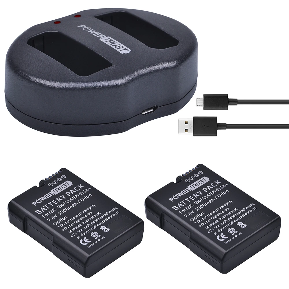 Аккумулятор EN EL14 EN EL14A 2x1500 мАч, зарядное устройство с двумя USB-портами для Nikon D5200 D3100 D3200 D5100 P7000 P7100 P7700
Аккумулятор EN EL14 EN EL14A 2x1500 мАч, зарядное устройство с двумя USB-портами для Nikon D5200 D3100 D3200 D5100 P7000 P7100 P7700