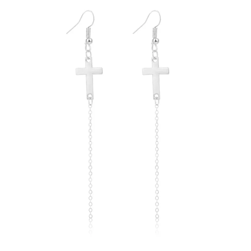 2019 New fashion Accessories Vintage silver Personality cross Drop Earrings Tassel Jewelry Chain Long Earrings For Women Brincos
2019 New fashion Accessories Vintage silver Personality cross Drop Earrings Tassel Jewelry Chain Long Earrings For Women Brincos