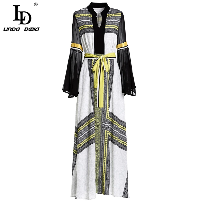 LD LINDA DELLA Spring Vintage Belted Maxi Dresses Women's Flare Sleeve Retro ethnic Floral Print Elegant Loose Long Dress
LD LINDA DELLA Spring Vintage Belted Maxi Dresses Women's Flare Sleeve Retro ethnic Floral Print Elegant Loose Long Dress