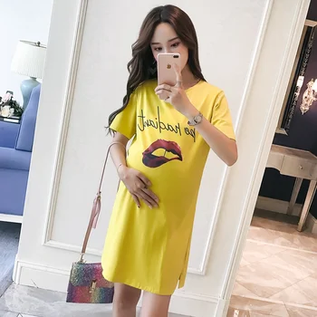 Korean version of maternity dress summer new cotton fashion letter print short-sleeved pregnant women T-shirt
Korean version of maternity dress summer new cotton fashion letter print short-sleeved pregnant women T-shirt