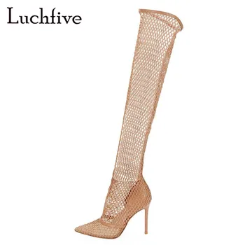 Air Mesh Thin High Heels Sandals Woman Apricot Pointed Toe Summer Hollow Boots Shoes Fashion Slip On Sexy Zapatos De Mujer 2019
Air Mesh Thin High Heels Sandals Woman Apricot Pointed Toe Summer Hollow Boots Shoes Fashion Slip On Sexy Zapatos De Mujer 2019