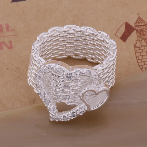 925 Sterling Silver Ring Fashion Jewerly Ring Women&Men double heart net /amjajdqa bypakpwa AR313
925 Sterling Silver Ring Fashion Jewerly Ring Women&Men double heart net /amjajdqa bypakpwa AR313