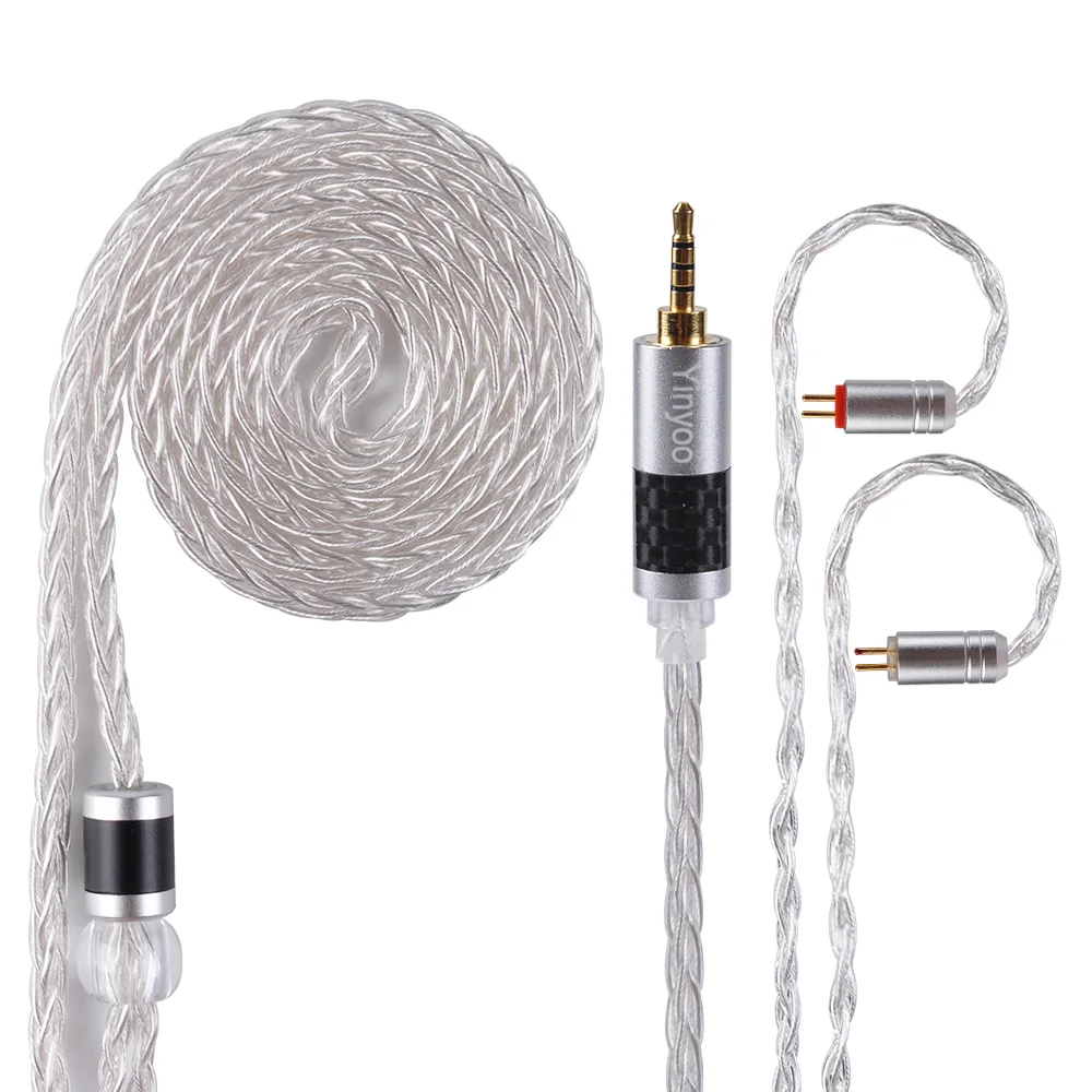 Yinyoo 8 Core Pure Silver Upgraded Cable 2.5/3.5/4.4mm Balanced Cable With MMCX/2pin Connector For HQ12 HQ10 TFZ ZS10 AS10 C16
Yinyoo 8 Core Pure Silver Upgraded Cable 2.5/3.5/4.4mm Balanced Cable With MMCX/2pin Connector For HQ12 HQ10 TFZ ZS10 AS10 C16