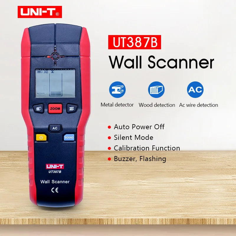UNI-T UT387B Wall Detector Multifunctional Handheld Wall Tester Metal Wood AC Cable Finder Wall Scanners 20-80mm
UNI-T UT387B Wall Detector Multifunctional Handheld Wall Tester Metal Wood AC Cable Finder Wall Scanners 20-80mm