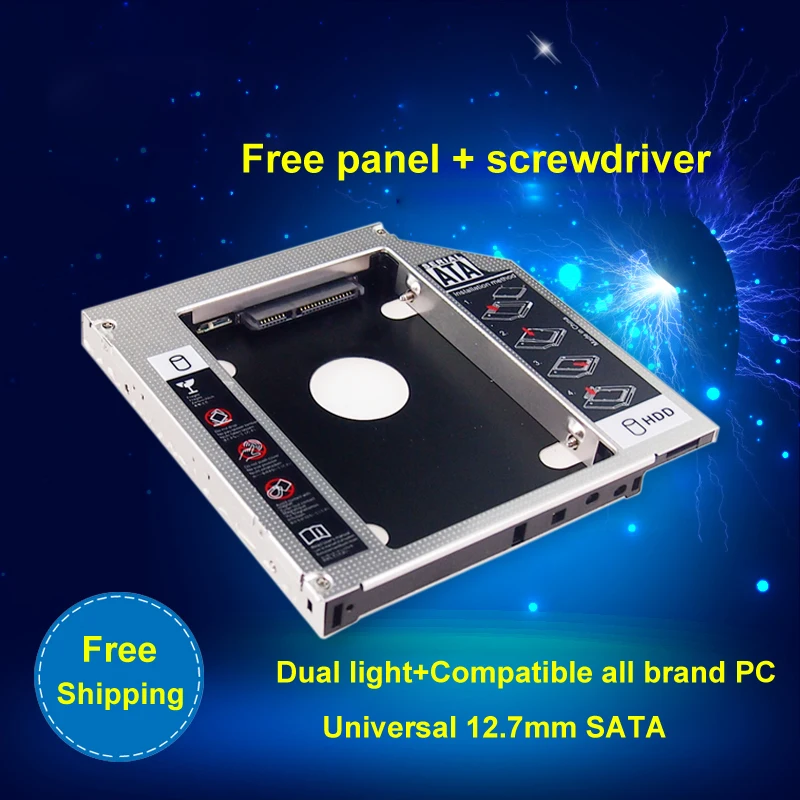Universal 2nd Aluminum HDD Caddy SATA 3.0 12.7mm for 2.5" SSD Case HDD Enclosure for Notebook CD-ROM hard drive bracket
Universal 2nd Aluminum HDD Caddy SATA 3.0 12.7mm for 2.5" SSD Case HDD Enclosure for Notebook CD-ROM hard drive bracket
