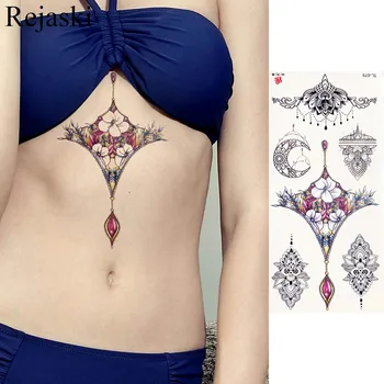 19x9CM Under Breast Bracelet Temporary Tattoo Stickers Girls Body Chest Art Pendants Fake Tattoo Women Waist Chains Tatoos Jewel
19x9CM Under Breast Bracelet Temporary Tattoo Stickers Girls Body Chest Art Pendants Fake Tattoo Women Waist Chains Tatoos Jewel