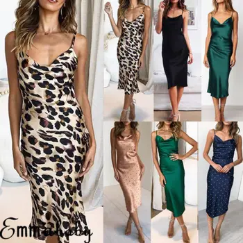 HIRIGIN Women Sexy Satin Silk Dress Strappy Ladies Cocktail Party Casual Bodycon Nightgowns
HIRIGIN Women Sexy Satin Silk Dress Strappy Ladies Cocktail Party Casual Bodycon Nightgowns