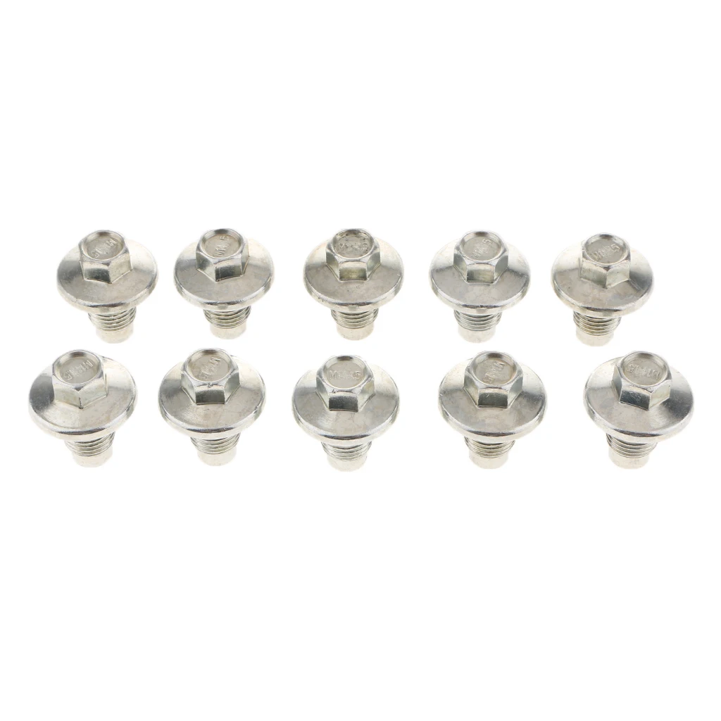 10x Engine Oil Pan Drain Plug Bolt & Rubber Gasket For Chrysler Dodge Jeep Ford Fiat (M14 x 1.5)