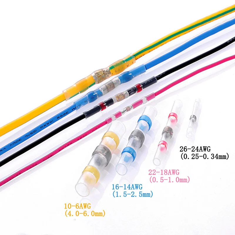 Newest 100Pcs Heat Shrink Butt Solder Sleeve Waterproof 26-10 AWG Wire Splice Connector
Newest 100Pcs Heat Shrink Butt Solder Sleeve Waterproof 26-10 AWG Wire Splice Connector