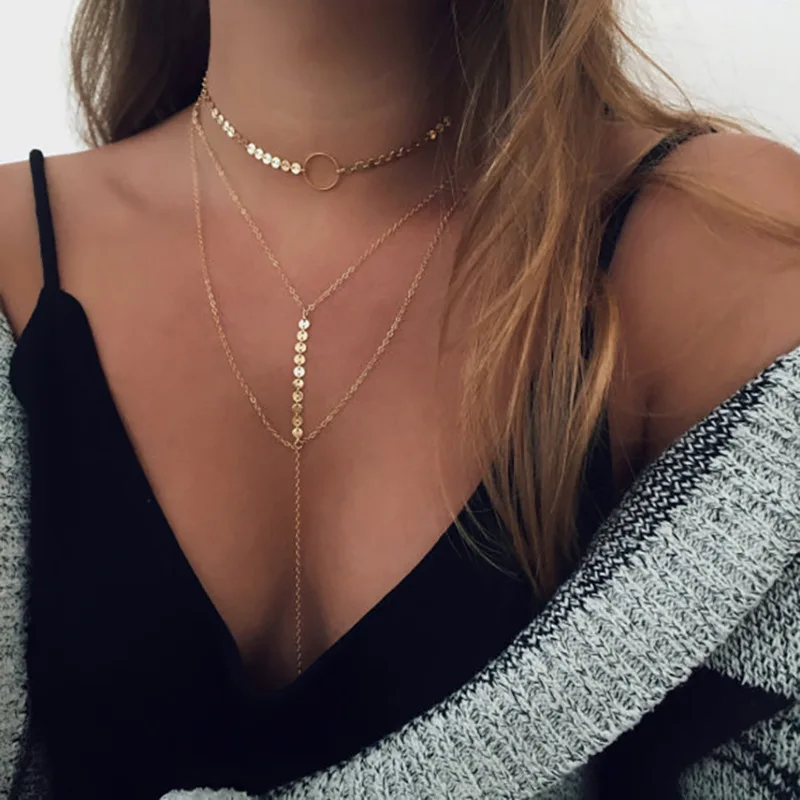 Miage Simple Multiple Layers Geometric Round Metal Tassel Pendant Clavicle Chain Choker Necklace Women Fashion Jewelry Accessory
Miage Simple Multiple Layers Geometric Round Metal Tassel Pendant Clavicle Chain Choker Necklace Women Fashion Jewelry Accessory