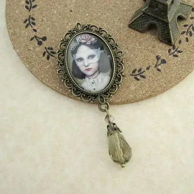 Princess gothic lolita accessories Weinstein handmade brooch 2.8*6cm vintage painting girl masquerade brooch corsage pin XZ002
Princess gothic lolita accessories Weinstein handmade brooch 2.8*6cm vintage painting girl masquerade brooch corsage pin XZ002