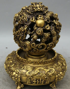 Collectible bronze S1968 10" Chinese Copper Folk 3 Foot house dragon Beast Feng shui ball sphere globe
Collectible bronze S1968 10" Chinese Copper Folk 3 Foot house dragon Beast Feng shui ball sphere globe