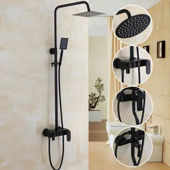 Bathroom Black Antique Brass Shower Column Shower Set Rainfall Shower Mixer Tap Faucet 3-functions Mixer Valve free shipping
Bathroom Black Antique Brass Shower Column Shower Set Rainfall Shower Mixer Tap Faucet 3-functions Mixer Valve free shipping