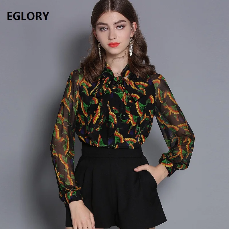 Top Grade Designer Blouses for Women Bow Collar Vintage Fans Print Long Sleeve Casual Pure Silk Blouse Shirt 2019 Fashion Shirts
Top Grade Designer Blouses for Women Bow Collar Vintage Fans Print Long Sleeve Casual Pure Silk Blouse Shirt 2019 Fashion Shirts