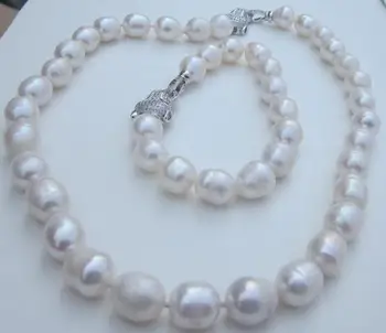 Beautiful 12-13mm natural white pearl necklace 18inch bracelet 8inch sets
Beautiful 12-13mm natural white pearl necklace 18inch bracelet 8inch sets