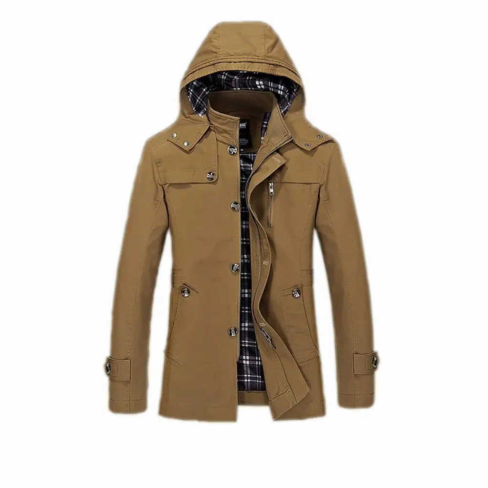 Spring and Autumn New Men's outerwear Windswear Edition Long Men's black Hooded Casual
Spring and Autumn New Men's outerwear Windswear Edition Long Men's black Hooded Casual