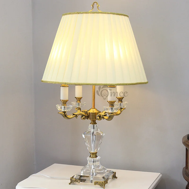Modern 4heads Luxury Crystal Table Lamp Sconce European Bedroom Lighting Warm Fabric Shade Hotel Bedside Table Lights Floor
Modern 4heads Luxury Crystal Table Lamp Sconce European Bedroom Lighting Warm Fabric Shade Hotel Bedside Table Lights Floor