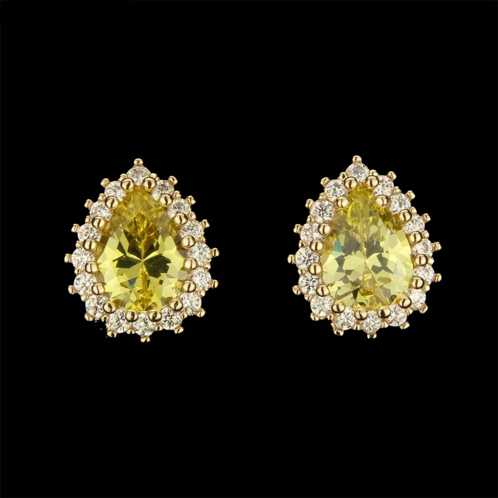 Earrings Water Drop Golden Color Copper Minimalist Yellow Cubic Zirconia Stud MOLINUO
Earrings Water Drop Golden Color Copper Minimalist Yellow Cubic Zirconia Stud MOLINUO
