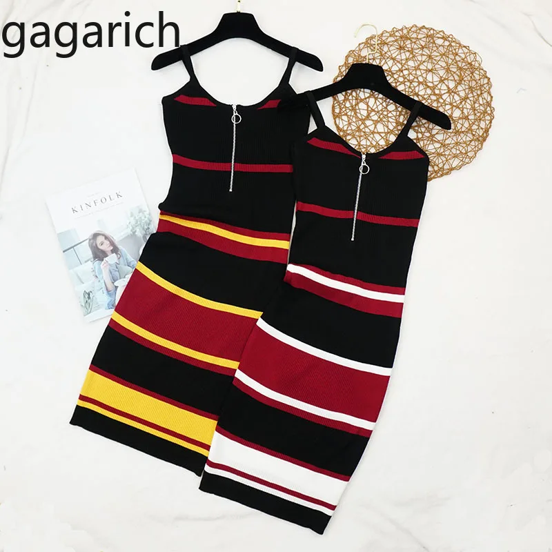 Gagarich Women Dresses 2019 Vintage Summer New Sexy Color Stripe Dress Trim Thin Zipper Knit Bottom Dress
Gagarich Women Dresses 2019 Vintage Summer New Sexy Color Stripe Dress Trim Thin Zipper Knit Bottom Dress