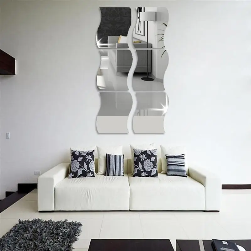 6pcs Wave Mirror Surface Wall Decor Removable 3D Mirror Modern Stickers DIY Mural Home Decor - Size S
6pcs Wave Mirror Surface Wall Decor Removable 3D Mirror Modern Stickers DIY Mural Home Decor - Size S