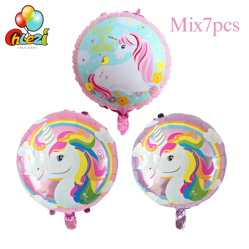 7PCS Cartoon Unicorn balloon Globos 18 inch Round Foil balloon wedding Birthday party Deco Anniversary Children' Toy Baby shower
7PCS Cartoon Unicorn balloon Globos 18 inch Round Foil balloon wedding Birthday party Deco Anniversary Children' Toy Baby shower