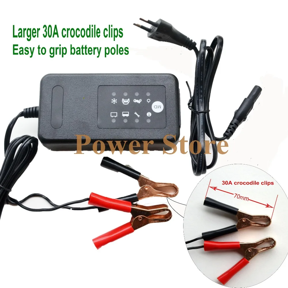 12V Car Battery Charger motorcycle Charger for 12V lead acid battery,with 30A larger alligator clips,easy to use for car battery
12V Car Battery Charger motorcycle Charger for 12V lead acid battery,with 30A larger alligator clips,easy to use for car battery