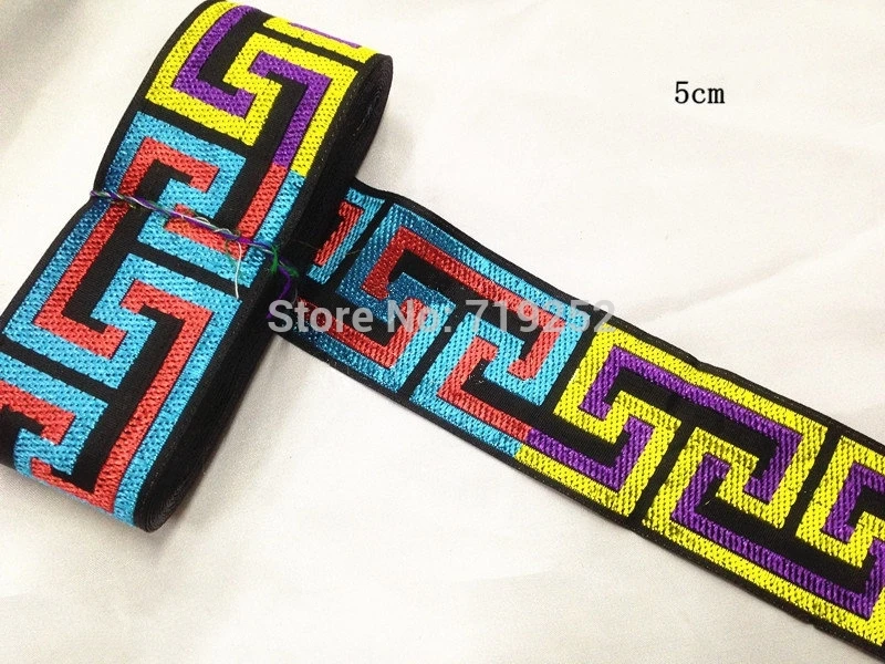 50mm 5cm 2' Costume Curtain Laciness Lace National Jacquard Ribbon Woven Embroidery Webbing Wall Trim Great Wall Colorful Border
50mm 5cm 2' Costume Curtain Laciness Lace National Jacquard Ribbon Woven Embroidery Webbing Wall Trim Great Wall Colorful Border