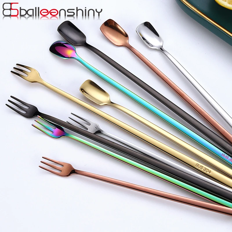 BalleenShiny Colorful Long Handle Fruit Forks Stainless Steel Bar Cocktail Mixing Cake Fork Square Stirring Kitchen Tableware
BalleenShiny Colorful Long Handle Fruit Forks Stainless Steel Bar Cocktail Mixing Cake Fork Square Stirring Kitchen Tableware