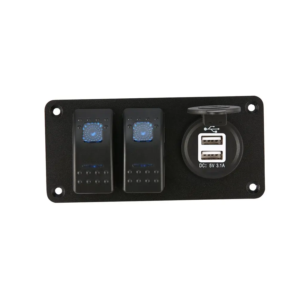 2 Gang Car Marine Boat 5 Pin LED Rocker Switch Panel Breaker 3.1A Dual USB Ports Socket Charger Waterproof Circuit
2 Gang Car Marine Boat 5 Pin LED Rocker Switch Panel Breaker 3.1A Dual USB Ports Socket Charger Waterproof Circuit