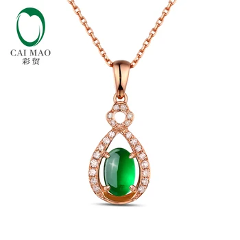CaiMao 18KT/750 Rose Gold 0.57ct Emerald 0.11ct Round Cut Diamond Engagement Gemstone Pendant Jewelry
CaiMao 18KT/750 Rose Gold 0.57ct Emerald 0.11ct Round Cut Diamond Engagement Gemstone Pendant Jewelry