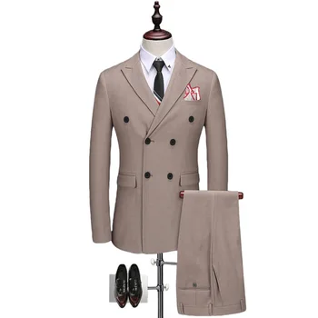Customized new men's men's double-breasted suit three-piece suit (jacket + pants + vest) men's business suit suit party dress
Customized new men's men's double-breasted suit three-piece suit (jacket + pants + vest) men's business suit suit party dress