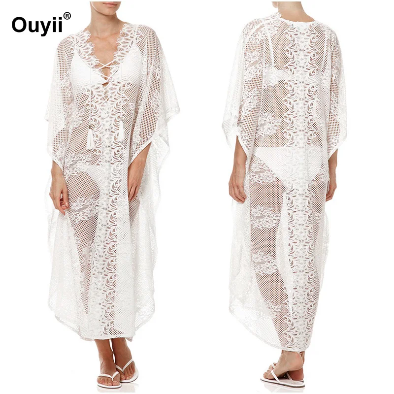 2019 New Swimwear Outer Cover-Up Shirt Lace Deep V-neck Loose Cardigan Women's Beach Outer Cover Summer Sunscreen Long Blouse
2019 New Swimwear Outer Cover-Up Shirt Lace Deep V-neck Loose Cardigan Women's Beach Outer Cover Summer Sunscreen Long Blouse